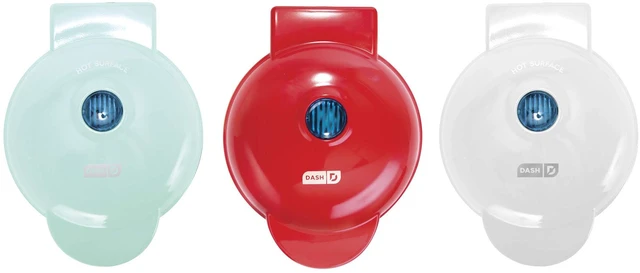 Alt view image 2 of 6 - Mini Maker Set - Customized Treat Maker - Supports Multi-Function Cooking - Easy Cleanup and User-Friendly Design - White, Aqua & Red - Waffle, Grill & Griddle Irons