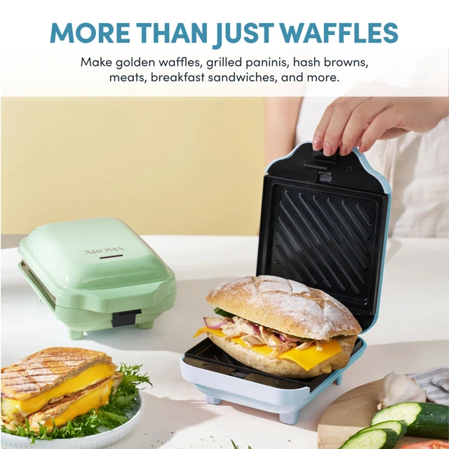 Alt view image 3 of 7 - 3-in-1 Panini Press, Sandwich Grill, and Waffle Maker with Removable Ceramic Coated Plates