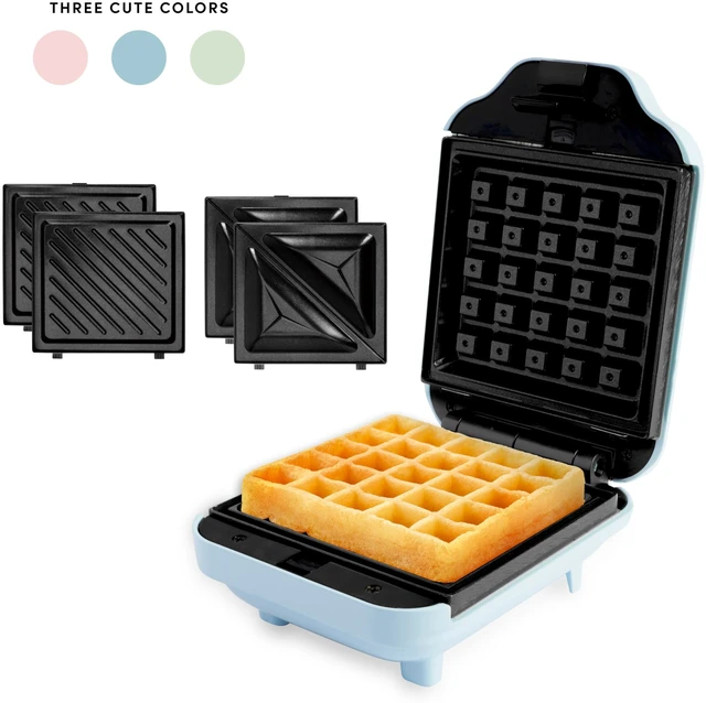 Alt view image 2 of 7 - 3-in-1 Panini Press, Sandwich Grill, and Waffle Maker with Removable Ceramic Coated Plates