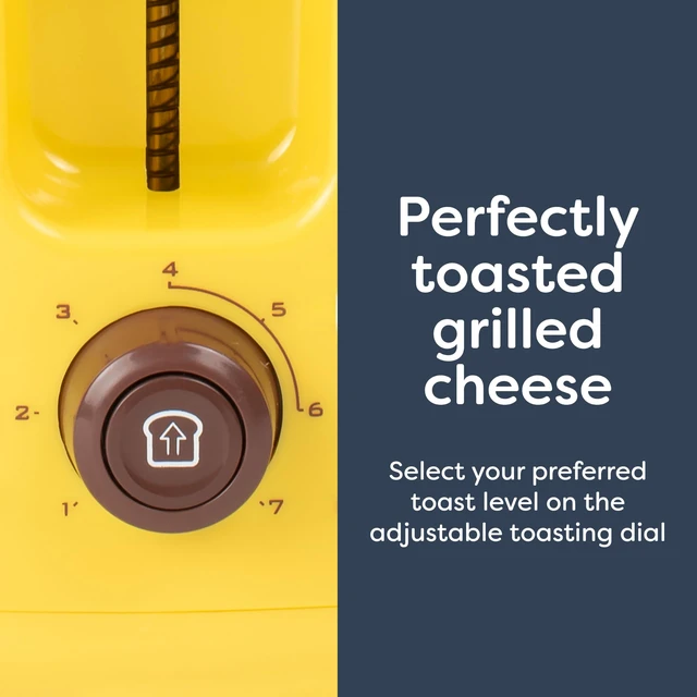 Alt view image 5 of 7 - Deluxe Grilled Cheese Sandwich Toaster with Easy-Clean Toasting Baskets - Adjustable Toasting Dial and Extra Wide Slots - Yellow