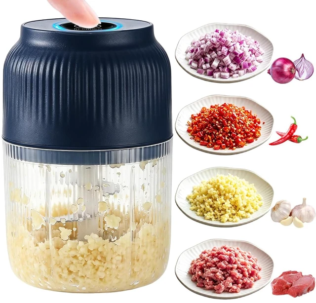 Main image of Electric Garlic Chopper, 2026 New Mini Food Processor, 400ml Portable Cordless Garlic Mincer with 6 Stainless Steel Blades, Small Food Chopper for Garlic, Onion, Chili, Salad and Baby Food (Blue)