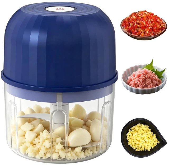 Main image of Electric Garlic Chopper,Mini Electric Food Chopper,Electric Mini Garlic Chopper Set,Small Garlic Chopper Mincer,Electric Food Chopper Tool,USB Rechargeable,Wireless Veggie Grinder (Blue)