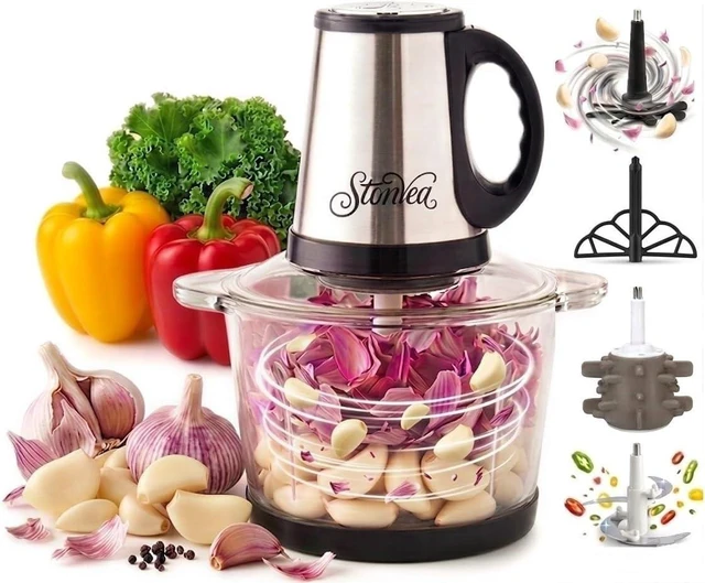 Main image of Electric Garlic Peeler & Chopper 300W Automatic Garlic Peeler Machine with 2L Jar & Dual Blades, Electric Garlic Mincer, Vegetable Chopper & Silicone Garlic Peeler Skin Remover Tool