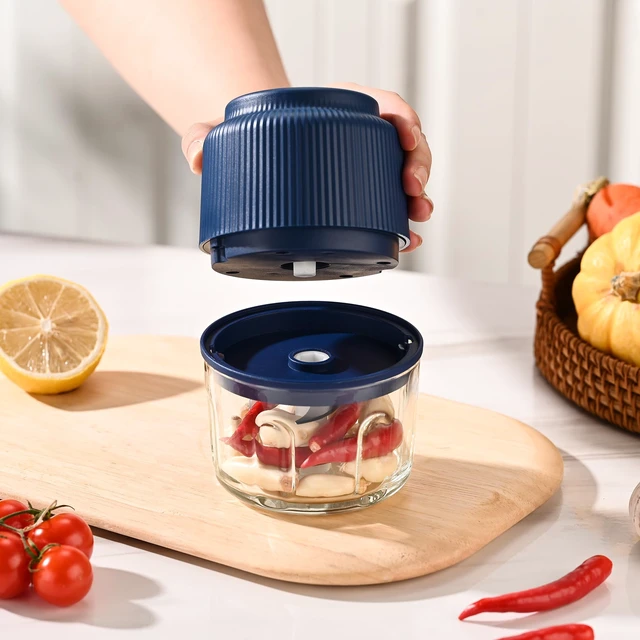 Alt view image 2 of 7 - Mini Food Processor, 1.25 Cup Capacity Electric Garlic & Vegetable Chopper