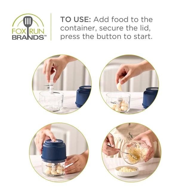 Alt view image 7 of 7 - Mini Food Processor, 1.25 Cup Capacity Electric Garlic & Vegetable Chopper