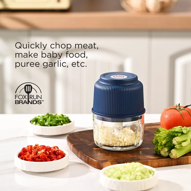 Alt view image 5 of 7 - Mini Food Processor, 1.25 Cup Capacity Electric Garlic & Vegetable Chopper