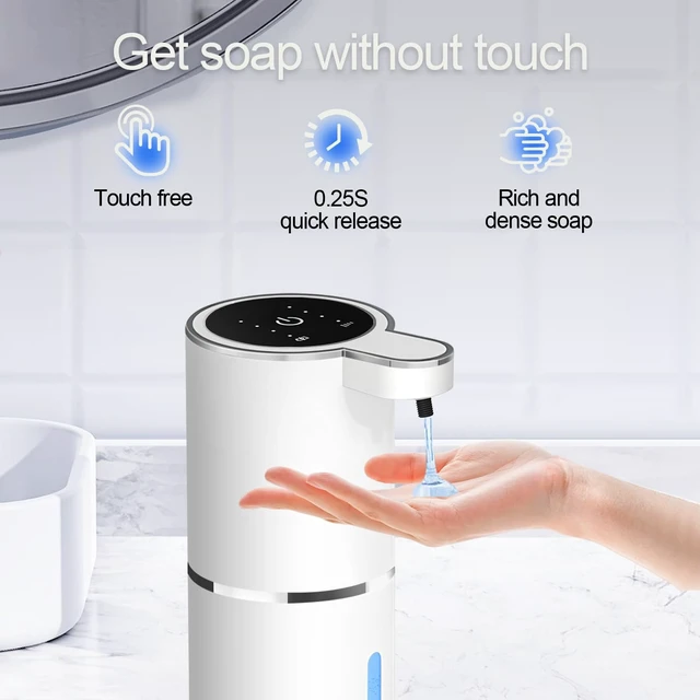 Alt view image 2 of 6 - Automatic Liquid Soap Dispenser Bathroom Kitchen Dish Liquid Body Shampoo Shower Gel Hand Free Liquid, USB Rechargeable Dispenser Touchless Soap Dispenser 380ml Auto Liquid Dispenser