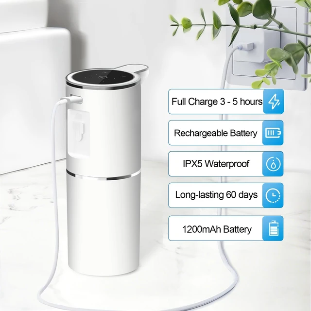 Alt view image 3 of 6 - Automatic Liquid Soap Dispenser Bathroom Kitchen Dish Liquid Body Shampoo Shower Gel Hand Free Liquid, USB Rechargeable Dispenser Touchless Soap Dispenser 380ml Auto Liquid Dispenser
