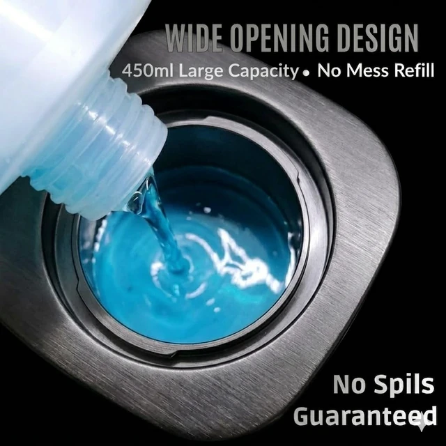 Alt view image 5 of 7 - Automatic Soap Dispenser with Digital Display, Touchless Sensor, USB-C Rechargeable, No Drip Pump, 3-Level Adjustable, IPX5 Waterproof, 450ml Capacity Modern Bathroom & Kitchen Countertop (Grey)