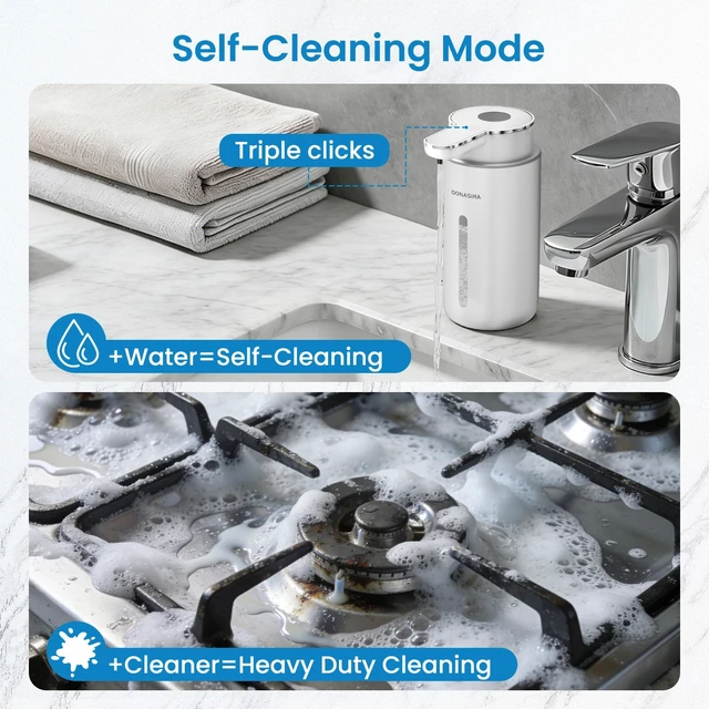 Alt view image 7 of 7 - Automatic Foaming Soap Dispenser HD Display Rechargeable, Silver | 15oz/420mL, 6 Adjustable Levels, long battery life, Touchless,countertop & wall mount, IPX5 waterproof for kitchen & bathroom