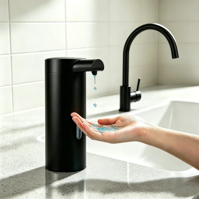 Main image of Touchless Stainless Steel Soap Dispenser Liquid Sensor Pump, 12oz Automatic Hand Soap Dispenser with 3 Level Adjustable Sensor, USB Rechargeable Soap Pump for Kitchen Bathroom Sink, Black