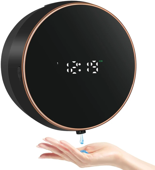 Main image of Automatic Soap Dispenser, Touchless Rechargeable Wall Mount | Smart Display, 3 Gears Adjustable Liquid Hand Dish Soap Dispenser for Kitchen Sink Bathroom Black