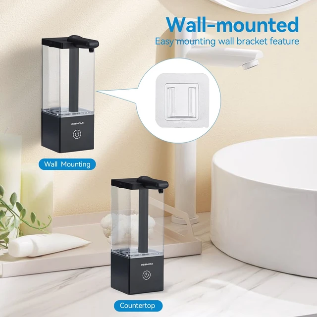 Alt view image 3 of 7 - Automatic Liquid Soap Dispenser Touchless,16.5oz/490mL,USB-C Rechargeable | Dish Soap Dispenser,0.25s fast sensor,3 Adjustable Dispensing Levels, Waterproof ,Wall Mounted,for Bathroom, Kitchen, Office