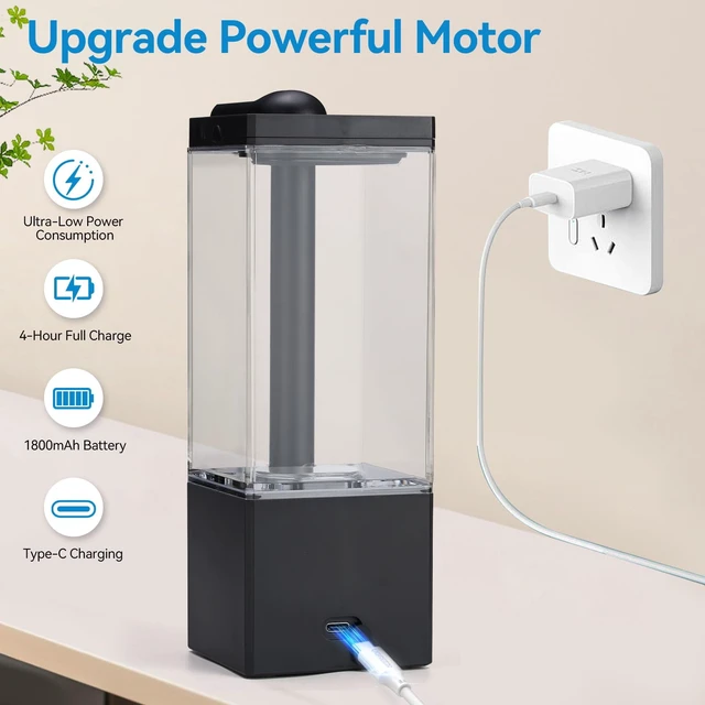 Alt view image 4 of 7 - Automatic Liquid Soap Dispenser Touchless,16.5oz/490mL,USB-C Rechargeable | Dish Soap Dispenser,0.25s fast sensor,3 Adjustable Dispensing Levels, Waterproof ,Wall Mounted,for Bathroom, Kitchen, Office