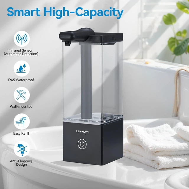 Alt view image 5 of 7 - Automatic Liquid Soap Dispenser Touchless,16.5oz/490mL,USB-C Rechargeable | Dish Soap Dispenser,0.25s fast sensor,3 Adjustable Dispensing Levels, Waterproof ,Wall Mounted,for Bathroom, Kitchen, Office