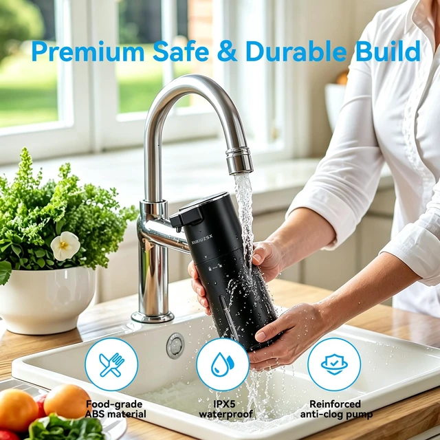 Alt view image 4 of 7 - Touchless Automatic Electric Liquid Soap Dispenser | Rechargeable Wall & Countertop Mount 400ml Waterproof Sensor Liquid Hand Soap Dispenser for Kitchen Sink Bathroom