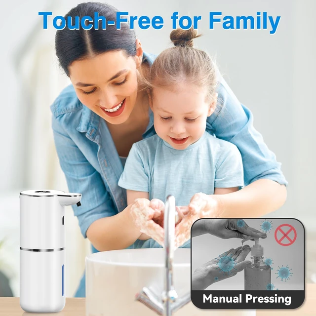 Alt view image 7 of 7 - Automatic Liquid Soap Dispenser Touchless, Smart Digital Display | 12.8oz/380mL, Up to 90 Days Battery Life, 6 Adjustable Level, Rechargeable, Wall Mountable IPX5 for Kitchen & Bathroom, White