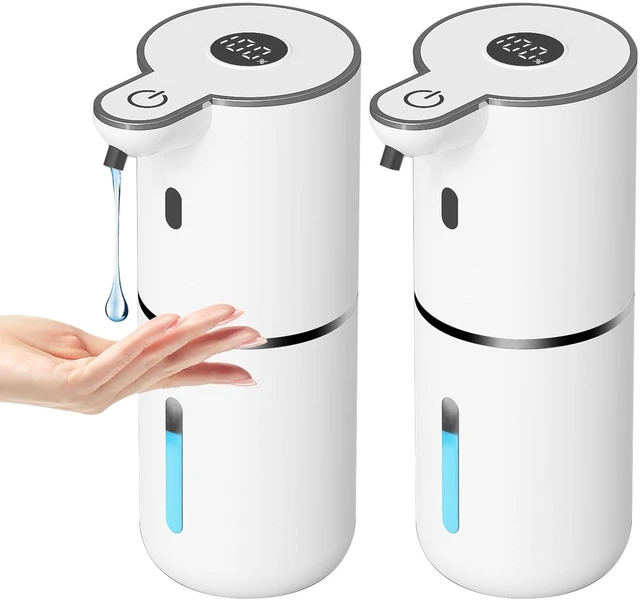 Main image of 2 Pack Automatic Liquid Soap Dispenser Touchless, USB Rechargeable Smart Hand Soap Dispenser, 6-Level Adjustable, 12.8oz/380mL Wall Mount for Bathroom Kitchen Dish Soap-White