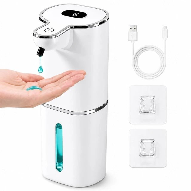 Main image of Automatic Liquid Soap Dispenser Touchless, 6 Level Adjustable, USB Rechargeable Smart Hand Soap Dispenser, Physical Button Operation, 13.5oz/400mL Wall Mounted for Bathroom Kitchen Dish Soap