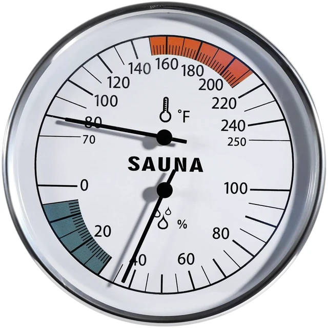 Main image of Sauna Thermometer Hygrometer, 2 in 1 Fahrenheit Thermometer Hygrometer for Sauna Room, Indoor Humidity Temperature Monitor Gauge Sauna Accessories