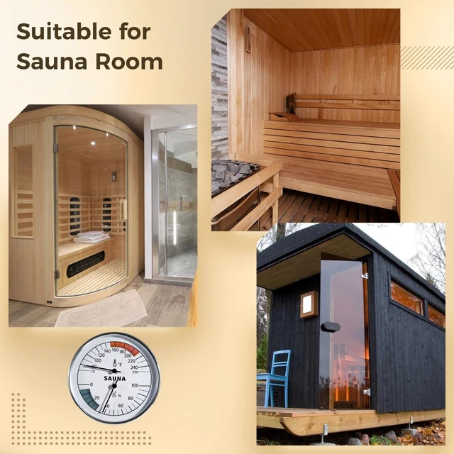 Alt view image 5 of 6 - Sauna Thermometer Hygrometer, 2 in 1 Fahrenheit Thermometer Hygrometer for Sauna Room, Indoor Humidity Temperature Monitor Gauge Sauna Accessories