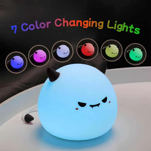 Alt view image 2 of 6 - Cute Monster Night Light,Soft Silicone Breastfeeding Nursery Lamps | Soft Silicone Lamp 3 Level Dimmable Changing Rechargeable Portable Kawaii Lamps,Bedside Lamp for Baby and Toddler,Boy Girls
