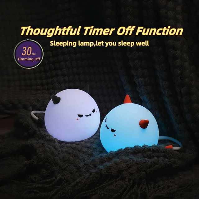 Alt view image 4 of 6 - Cute Monster Night Light,Soft Silicone Breastfeeding Nursery Lamps | Soft Silicone Lamp 3 Level Dimmable Changing Rechargeable Portable Kawaii Lamps,Bedside Lamp for Baby and Toddler,Boy Girls