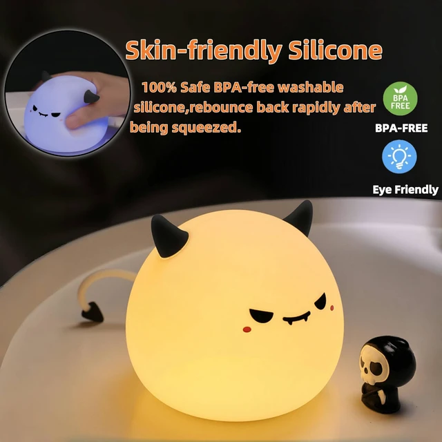 Alt view image 6 of 6 - Cute Monster Night Light,Soft Silicone Breastfeeding Nursery Lamps | Soft Silicone Lamp 3 Level Dimmable Changing Rechargeable Portable Kawaii Lamps,Bedside Lamp for Baby and Toddler,Boy Girls