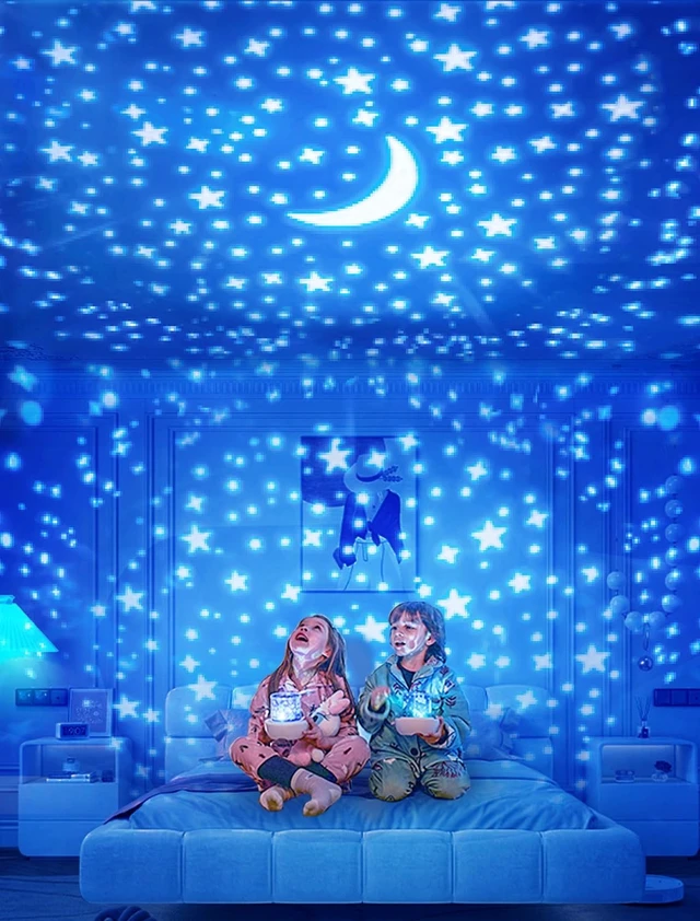 Alt view image 6 of 7 - Projector Night Light for Kids + 21 Sets of Films, Night Light Projector for Bedroom, Ceiling, Kids Star Galaxy Projector with 360° Rotation for Baby Girl Boy, Birthday, Christmas, Nursery, Room Decor