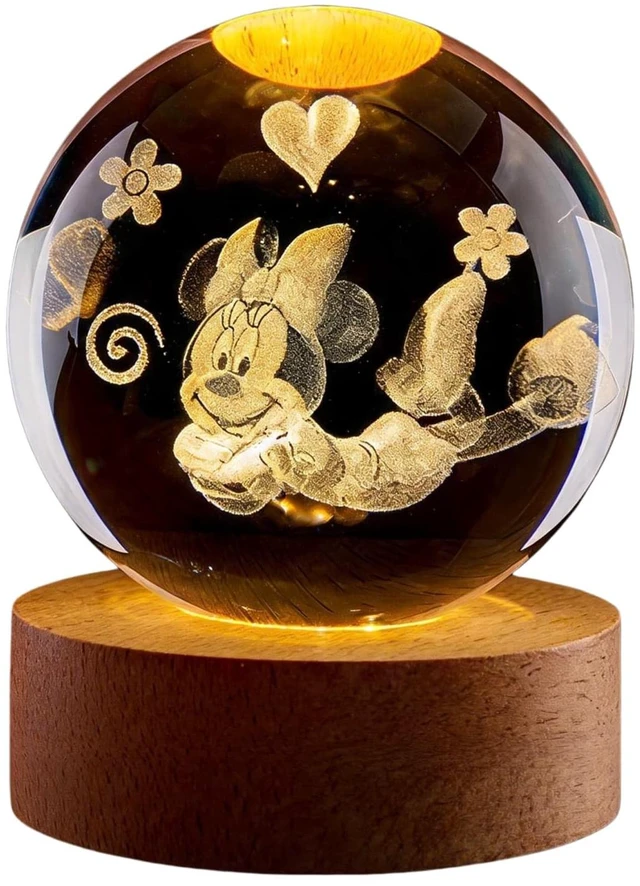 Main image of Cartoon Mouse Night Light, 3.15 Inch (80mm) K9 Crystal 3D Lamp 7 Color for Birthday Christmas Cute Figurines Gifts for Room Decor