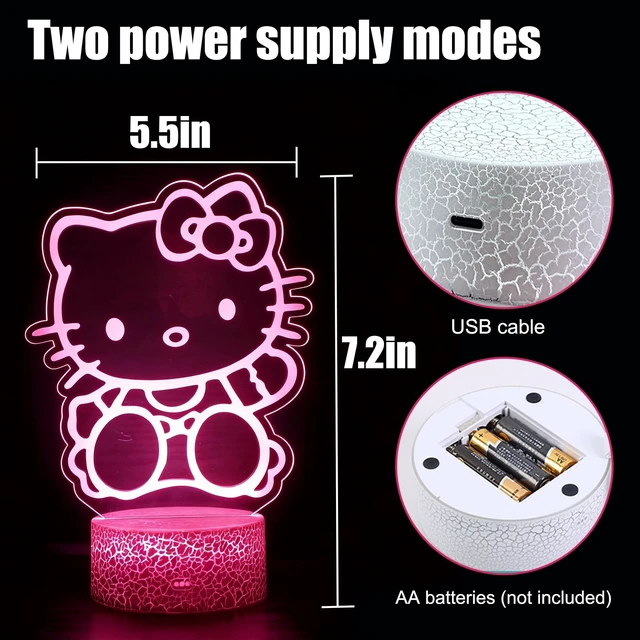 Alt view image 4 of 6 - Cat Night Light - 16 Colors Change Decor Kitty Cute Lamp with Remote, Dim Control, 3D Illusion LED Night Lights for Christmas Birthday Party Decoration Gifts