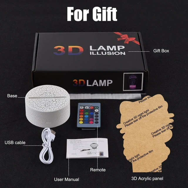 Alt view image 6 of 6 - Cat Night Light - 16 Colors Change Decor Kitty Cute Lamp with Remote, Dim Control, 3D Illusion LED Night Lights for Christmas Birthday Party Decoration Gifts