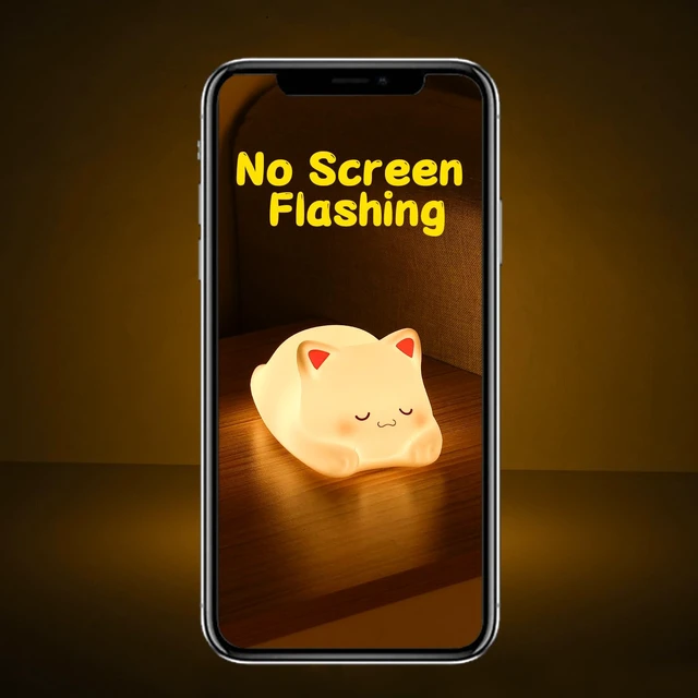 Alt view image 4 of 7 - Cute Night Light for Kids Cat Night-Light Baby Girl Squishy NightLight 1/3 Hour Timer Kitty Light Dimmable Nursery Lamp Colorful Nightlight Gift for Kid Toddler Kawaii Bedroom (Mimi)