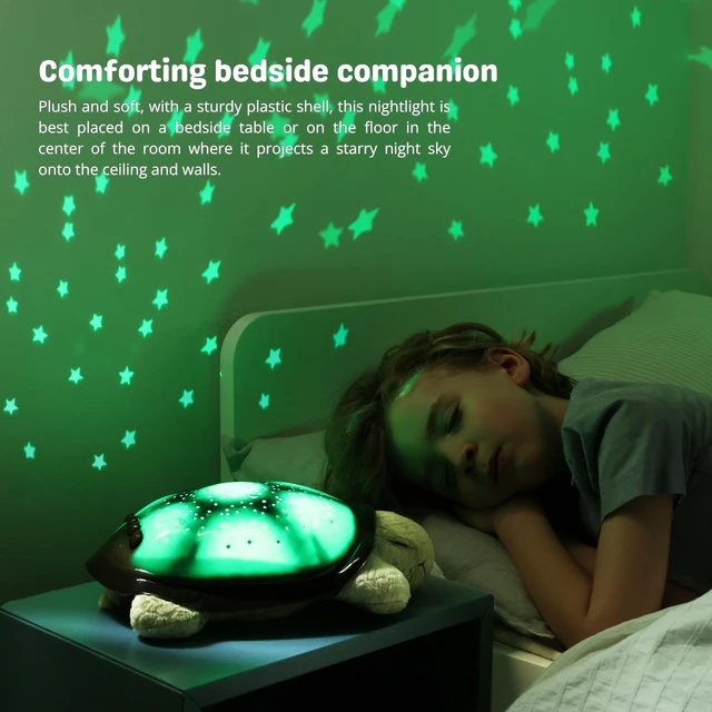 Alt view image 7 of 7 - Calming Nightlight Star Projector | Gentle Brightness | 3 Colors | 8 Constellations | Auto-Shutoff | Twilight Turtle Green