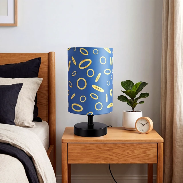 Alt view image 6 of 7 - Blue and Golden Rings Table Lamps Gifts 3 Colors Dimmable Lights 5.1 x 9.5 Inch Cartoon Game Night Light Bedroom Bedside Lamps for Room Bedroom Desk Home Decor Birthday Gifts