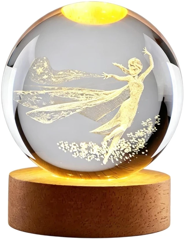 Main image of Cartoon Night Light, 3.15 Inch (80mm) K9 Crystal 3D Lamp | with Wooden Base for Birthday Christmas Cute Figurines Gifts for Room Decor birthday decorations