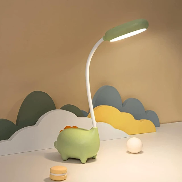 Main image of LED Desk Lamp, Dinosaur Night Light for Kids, Cute Bedside Reading Light | Touch Control, 3 Color Modes, Adjustable Gooseneck, Nursery Room Decor Small Lights, Funny Gifts for Boys Girls Teens