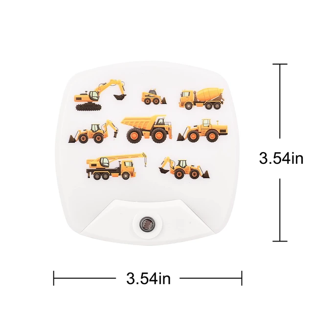 Alt view image 5 of 6 - 2Pack - Cartoon Engineering Vehicle LED Plug-in Night Light for Kids | Wall Lamp Take Good Care Children Sleep Light Sensor Auto Controlled Nightlights for Baby Nursing