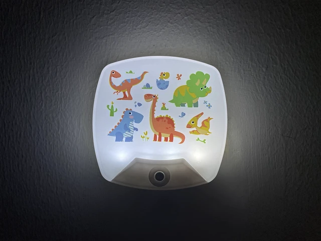 Alt view image 5 of 5 - 2 Pack - Cartoon Dinosaur LED Plug-in Night Light for Kids | Wall Lamp Take Good Care Children Sleep Light Sensor Auto Controlled Nightlights for Baby Nursing