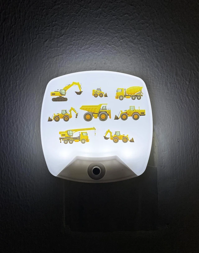 Alt view image 6 of 6 - 2Pack - Cartoon Engineering Vehicle LED Plug-in Night Light for Kids | Wall Lamp Take Good Care Children Sleep Light Sensor Auto Controlled Nightlights for Baby Nursing