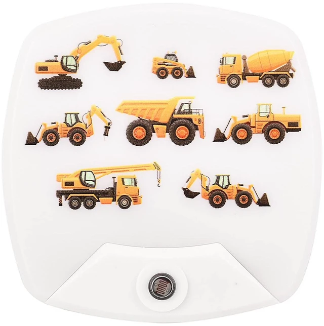 Main image of 2Pack - Cartoon Engineering Vehicle LED Plug-in Night Light for Kids | Wall Lamp Take Good Care Children Sleep Light Sensor Auto Controlled Nightlights for Baby Nursing