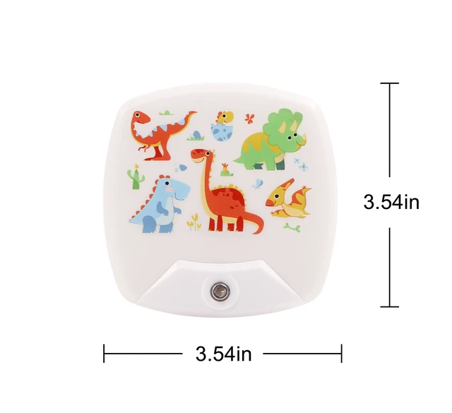 Alt view image 4 of 5 - 2 Pack - Cartoon Dinosaur LED Plug-in Night Light for Kids | Wall Lamp Take Good Care Children Sleep Light Sensor Auto Controlled Nightlights for Baby Nursing