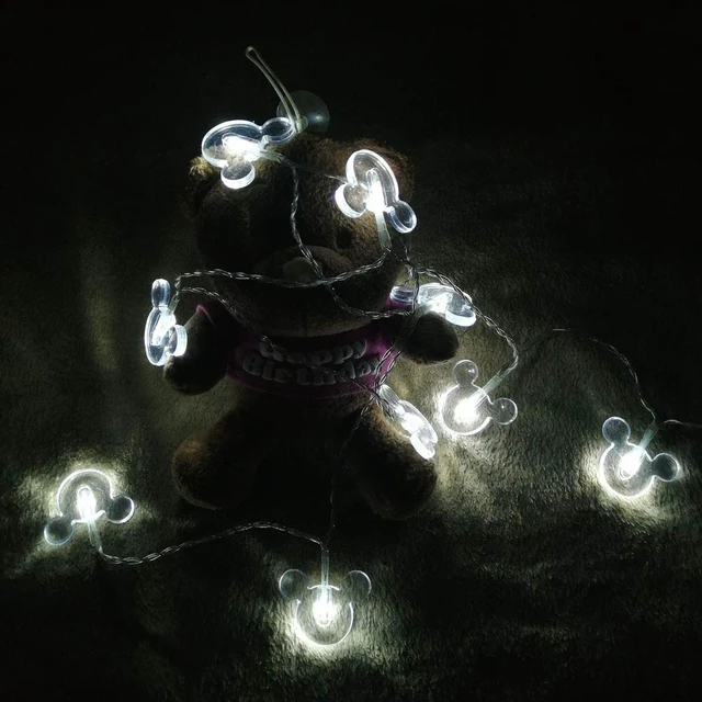 Alt view image 4 of 7 - 1.65m 10LEDs Decorative Cartoon Animal Mouse Night Mood Light Romantic Lamp for Home Indoor Bedroom Party Festival Décor(White)