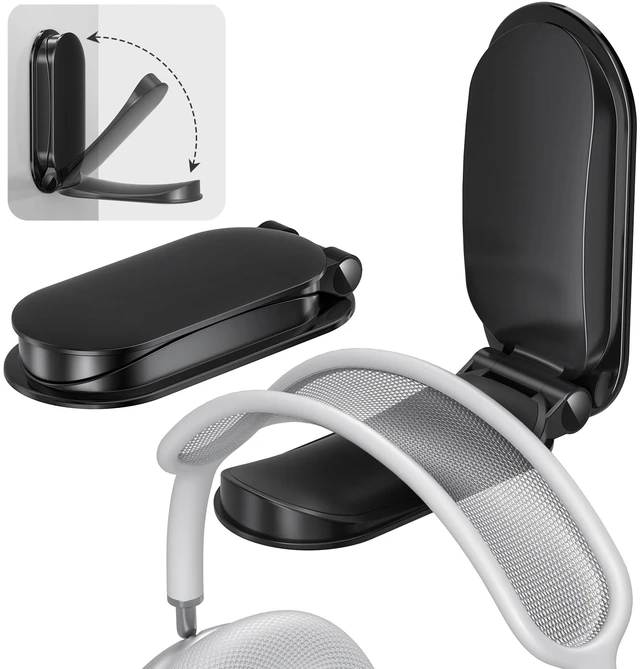 Main image of Wall Mount Headphone Hanger 2 Pack Adhesive Headset Holder for Desk