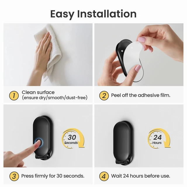 Alt view image 7 of 7 - Wall Mount Headphone Hanger 2 Pack Adhesive Headset Holder for Desk