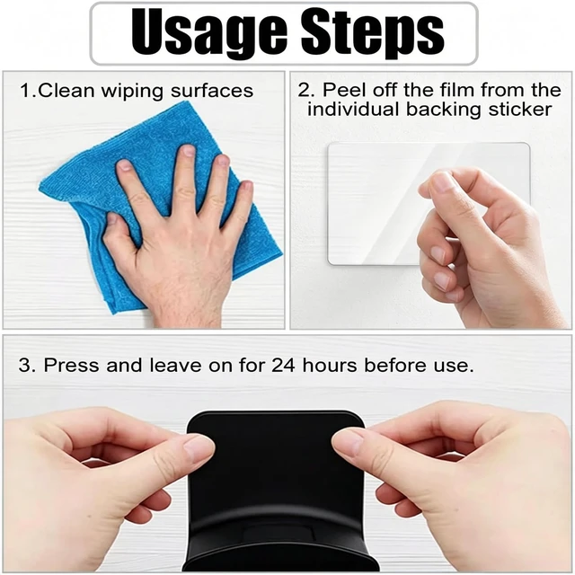 Alt view image 7 of 7 - 2 Pack Plastic Headphone Stand Hanger, Table Wall Mount Headset Holder Hook, Adhesive Earphones Hangers for Desk Headphone Hanger, Most Headphones and Controller (Black)