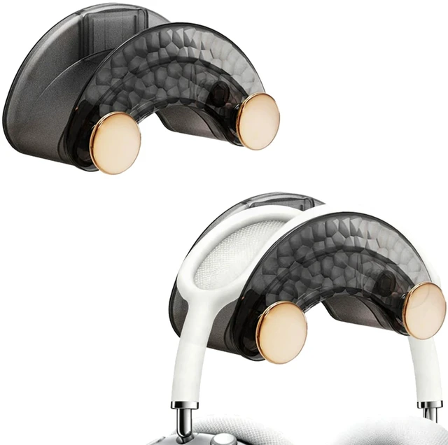 Main image of Glacier Pattern Wall Holder for Airpods Max Headphone Smoke Black | Tidy sub-hook for cables, No Drill Installing Universal Hook