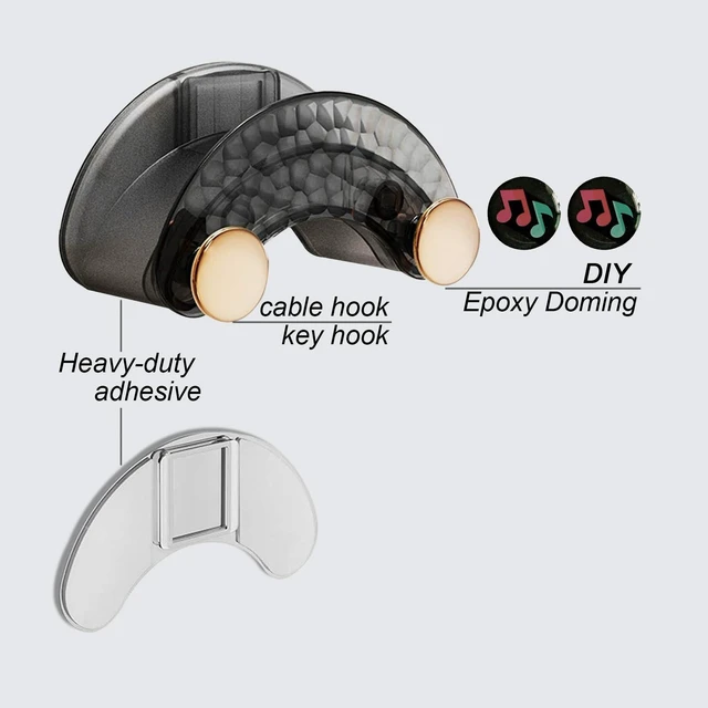 Alt view image 5 of 7 - Glacier Pattern Wall Holder for Airpods Max Headphone Smoke Black | Tidy sub-hook for cables, No Drill Installing Universal Hook