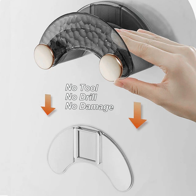 Alt view image 6 of 7 - Glacier Pattern Wall Holder for Airpods Max Headphone Smoke Black | Tidy sub-hook for cables, No Drill Installing Universal Hook