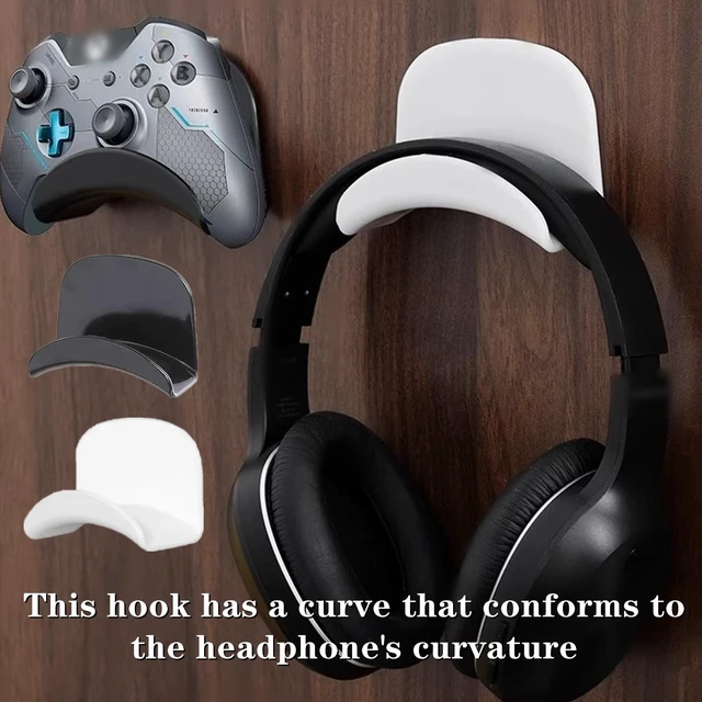 Alt view image 6 of 7 - 4 PCS Headphone Hanger Universal Headphone Hook Headphone Wall Mount Headphone Stand Headset Holder with Removable Self-Adhesive for All Headphone/Controller,Gaming Headset Mount Holder